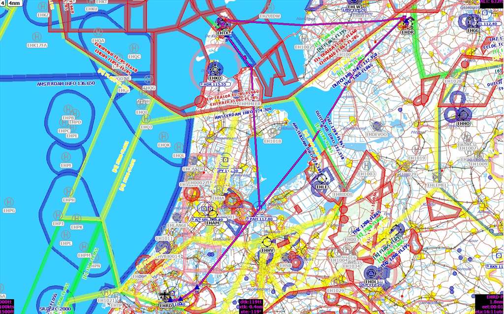 De route  EHRD EHTX EHDR EHRD